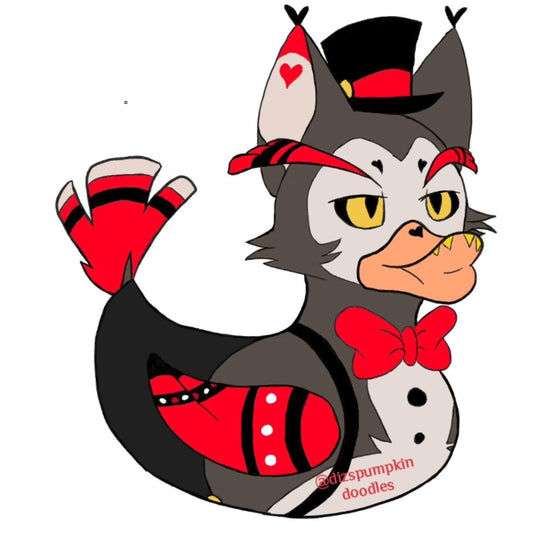 HH Husk Duck Sticker | Hazbin Inspired | glossy die cut stickers, hand drawn,