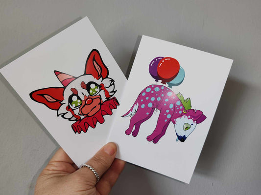 Chester the Red Panda Clown Greeting Card - Birthday Card, Blank Card, Panda, Clown