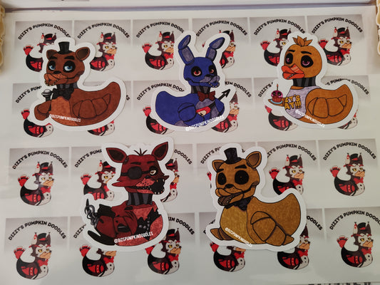 Fnaf| die cut sticker| Game | stickers, hand drawn,