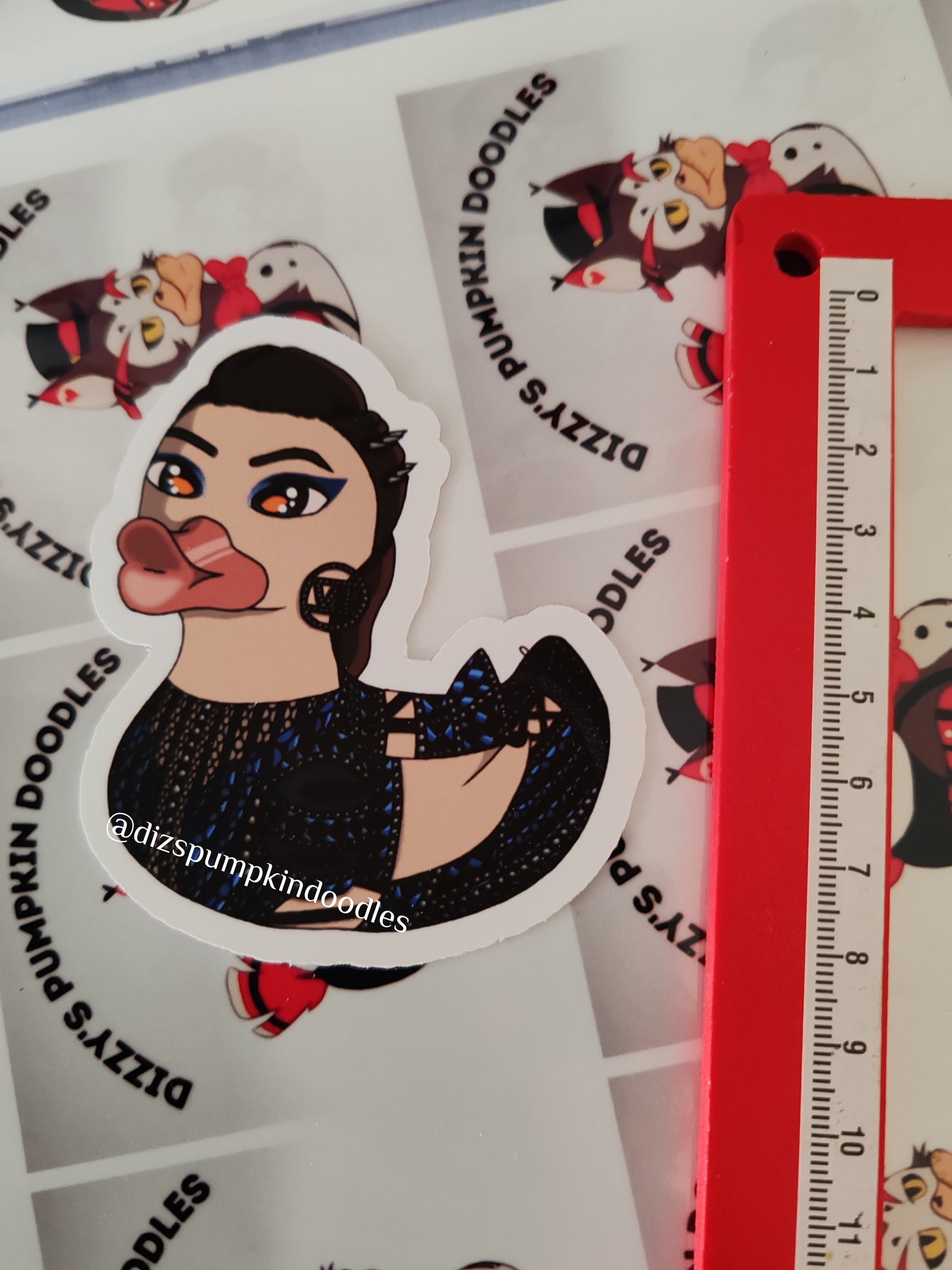 Six Characters Duck Stickers | Six the musical Inspired | die cut stickers, hand drawn,