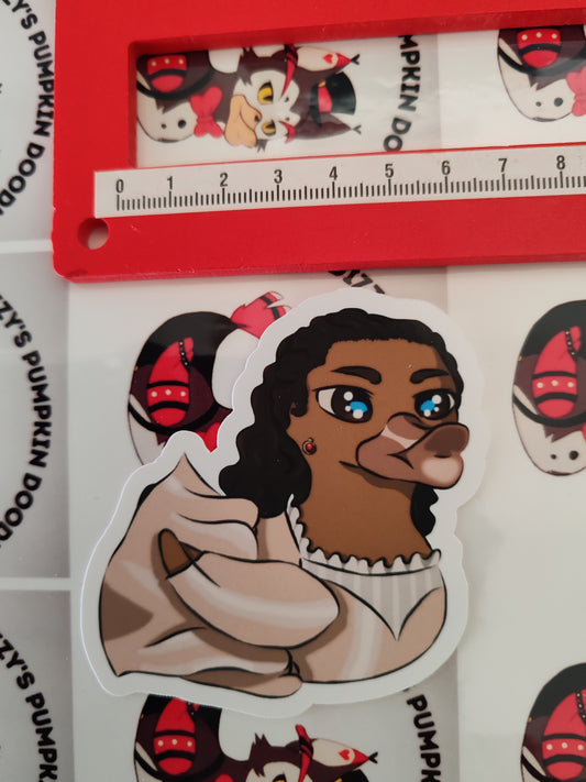 Ham Angelica Duck Sticker | die cut stickers, hand drawn,