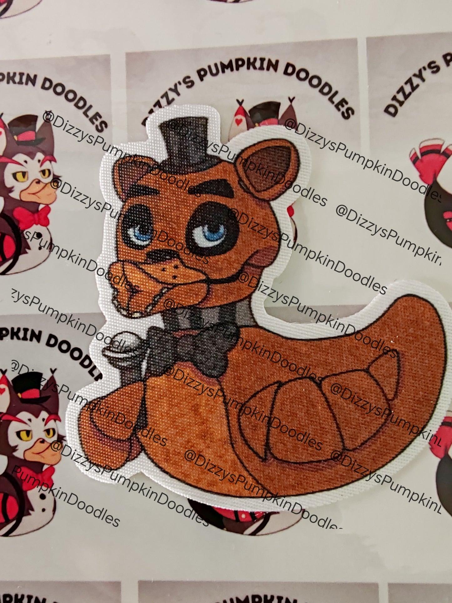 Fnaf Freddy | fabric sticker LIMITED EDITION | Game | stickers, hand drawn,