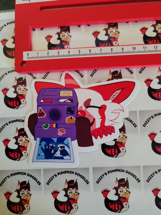 Chester + Shinoda polaroid Sticker - die cut stickers, hand drawn,