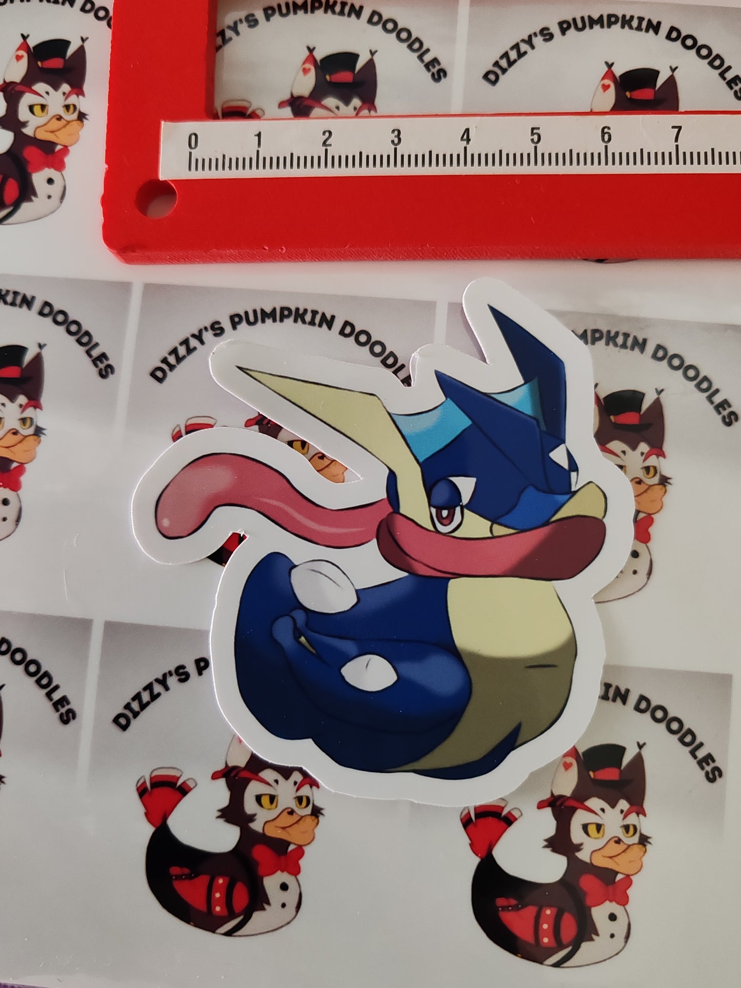 P Greninja Duck sticker | game inspired | die cut stickers, hand drawn,