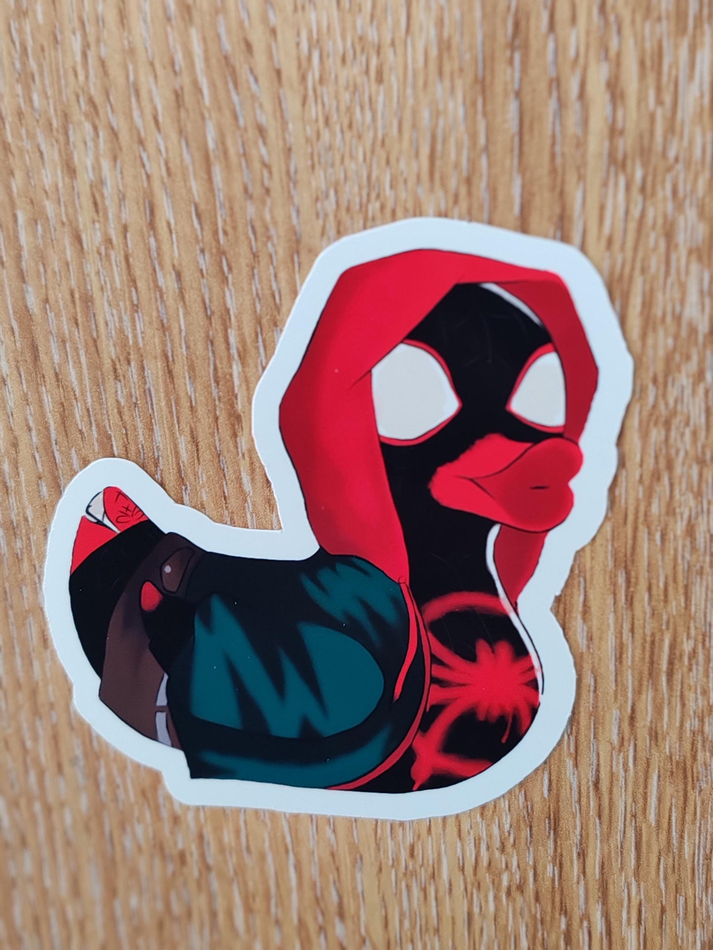 SPV Miles Morales Spider-Man Duck Sticker | Spiders | Film Inspired | die cut stickers, hand drawn,