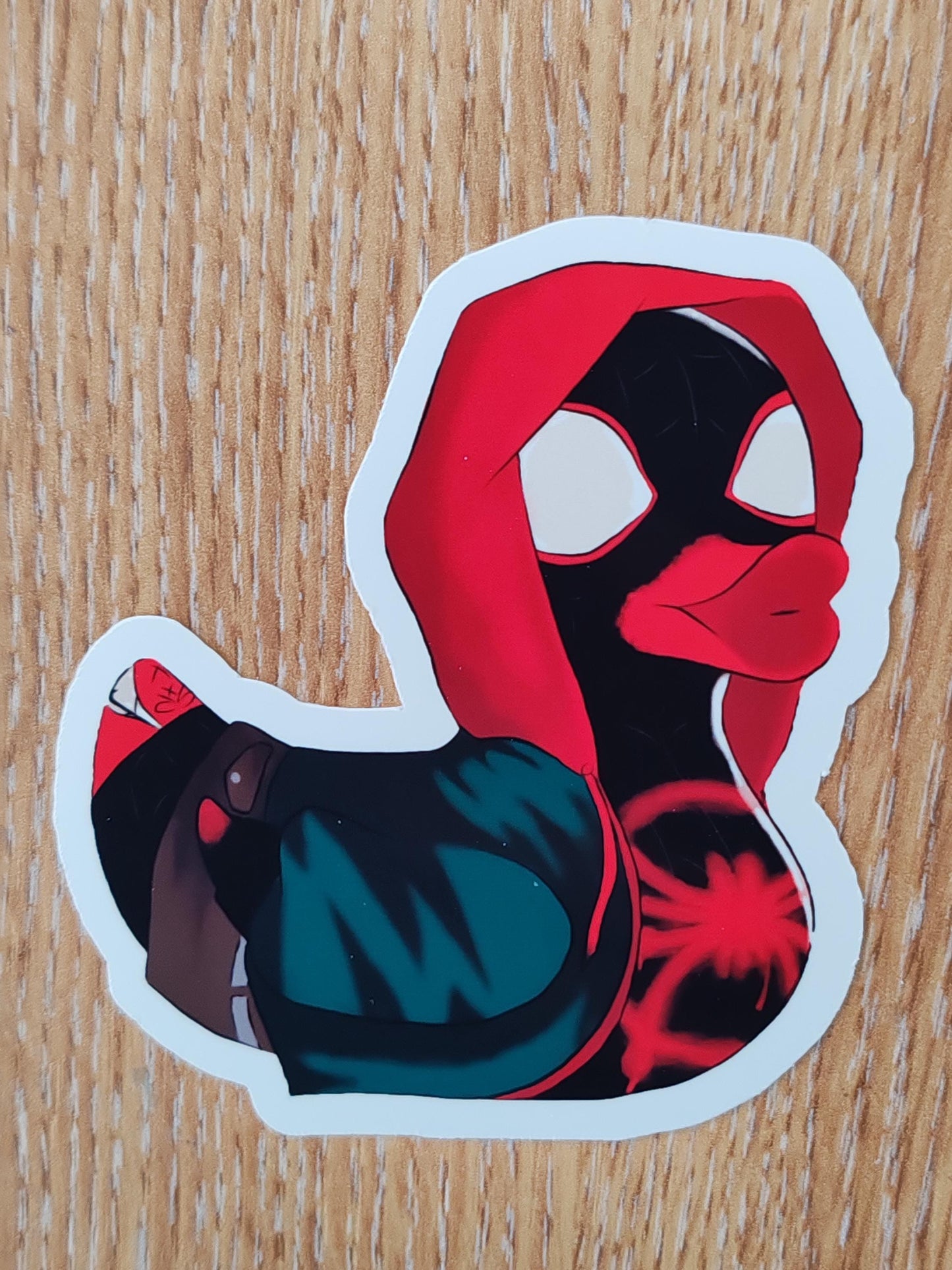 SPV Miles Morales Spider-Man Duck Sticker | Spiders | Film Inspired | die cut stickers, hand drawn,