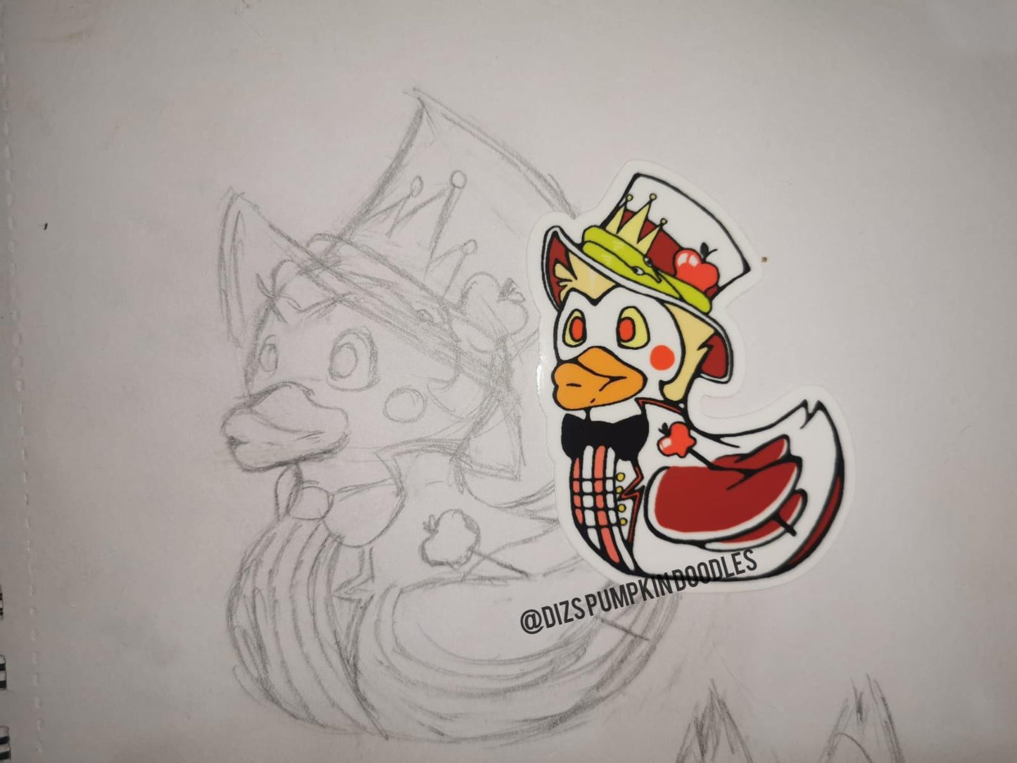HH Lucifer Duck Sticker | Hazbin Hotel Inspired | die cut stickers, hand drawn,