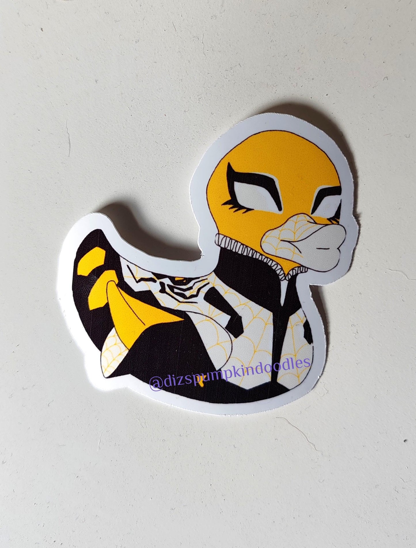 SPV Web-Weaver Duck Sticker | Marvel Spiderverse Comics Inspired | die cut stickers, hand drawn,