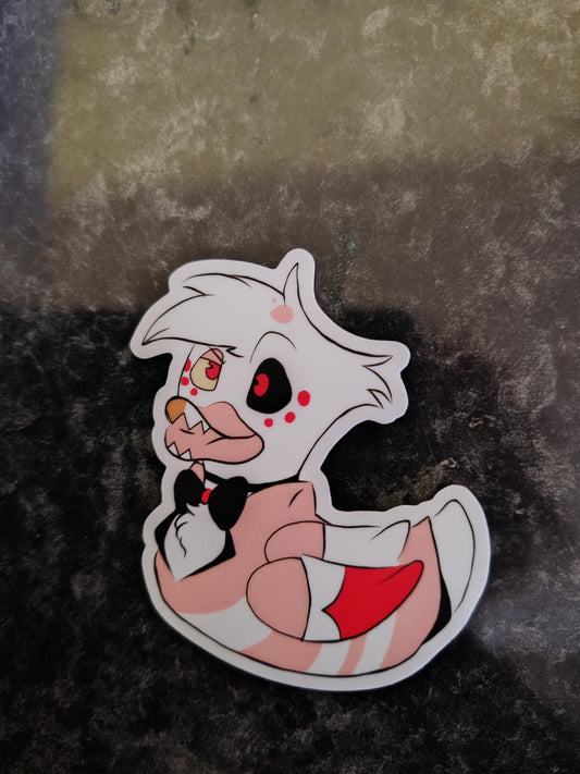 HH Angel Dust Duck Sticker | Hazbin Inspired | die cut stickers, hand drawn,