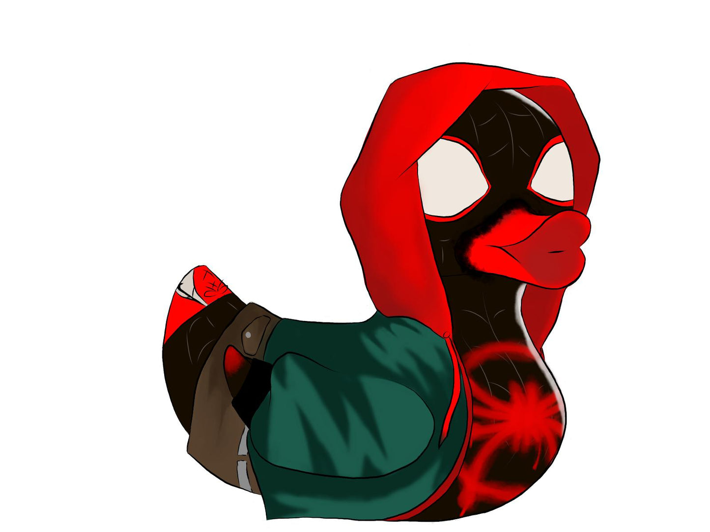 SPV Miles Morales Spider-Man Duck Sticker | Spiders | Film Inspired | die cut stickers, hand drawn,