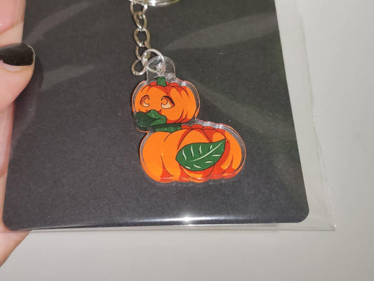 Pumpkin Duck Keyring | autumn, hand drawn | spooky season | halloween