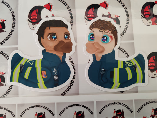 9-1-1 characters Duck Sticker | die cut stickers, hand drawn,