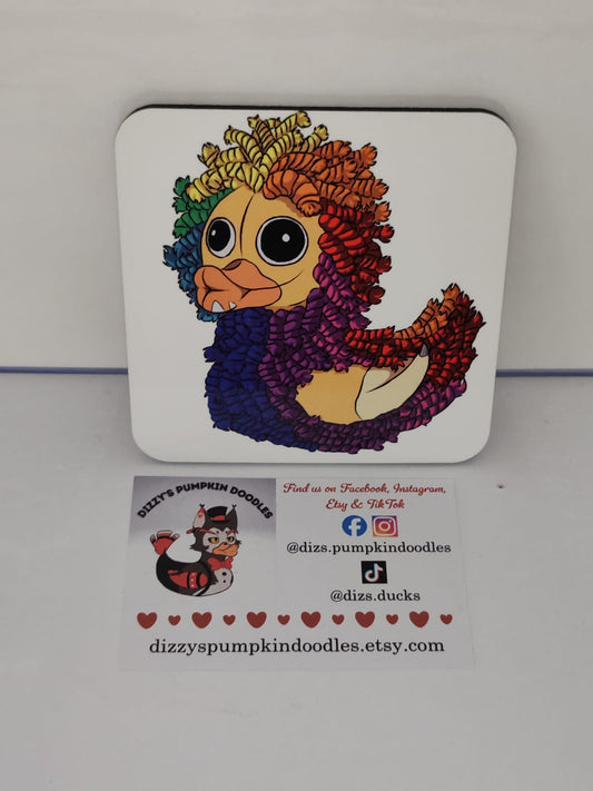 Yarn lion the Duck | TV | coaster, hand drawn,