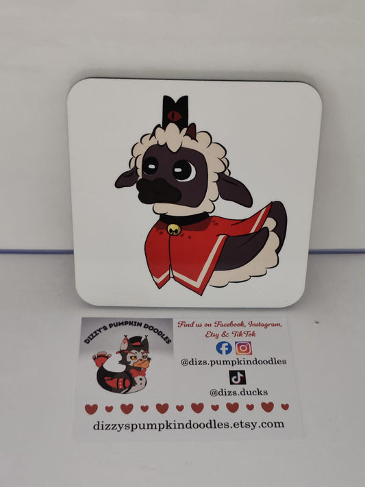 COTL Lamb the Duck | Game | coaster, hand drawn,