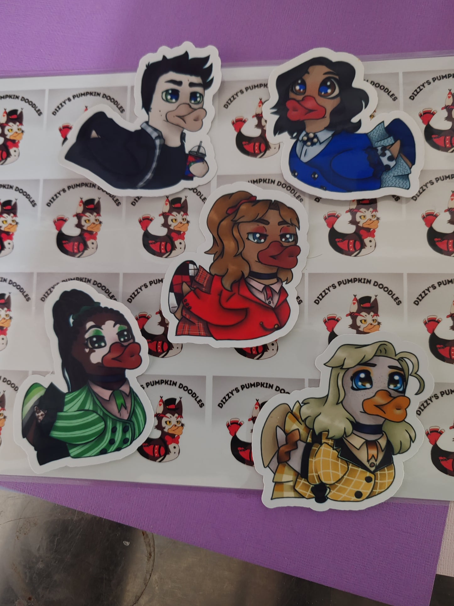 Heathers Duck Stickers | Musical Inspired | die cut stickers, hand drawn,