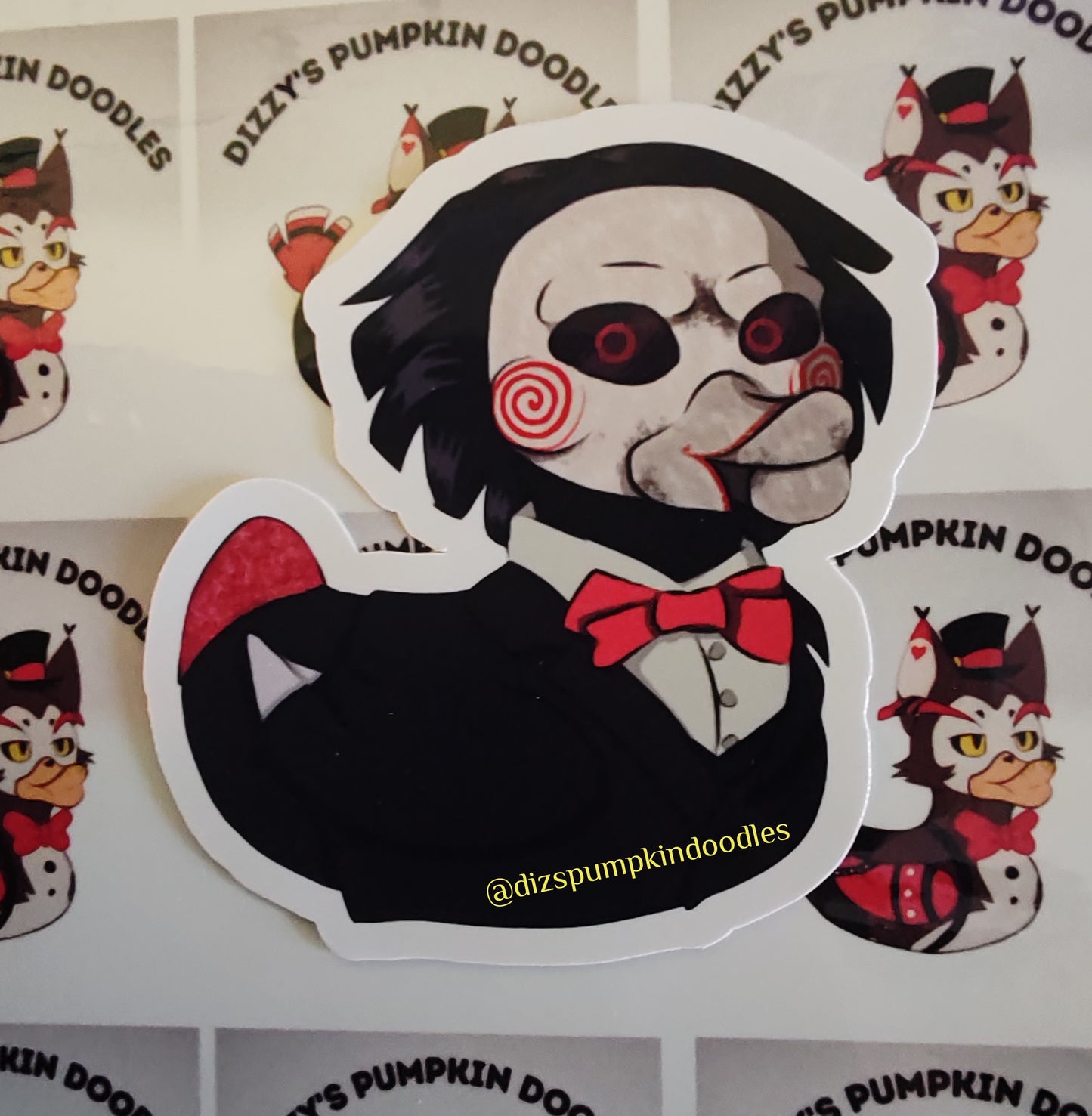 Horror Billy the Duck | horror film inspired | die cut stickers, hand drawn,