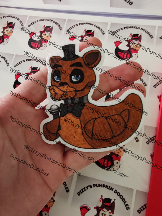 Fnaf Freddy | fabric sticker LIMITED EDITION | Game | stickers, hand drawn,