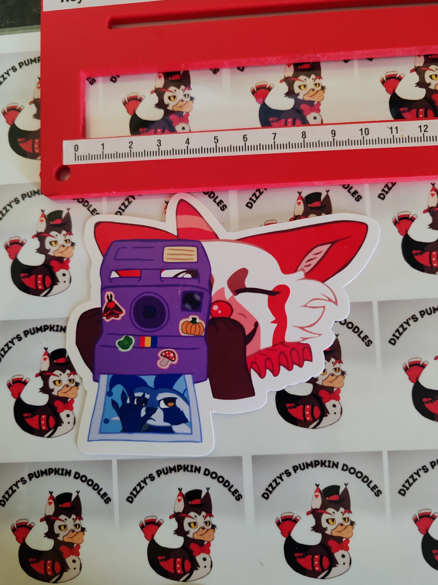 Chester + Shinoda polaroid Sticker - die cut stickers, hand drawn,