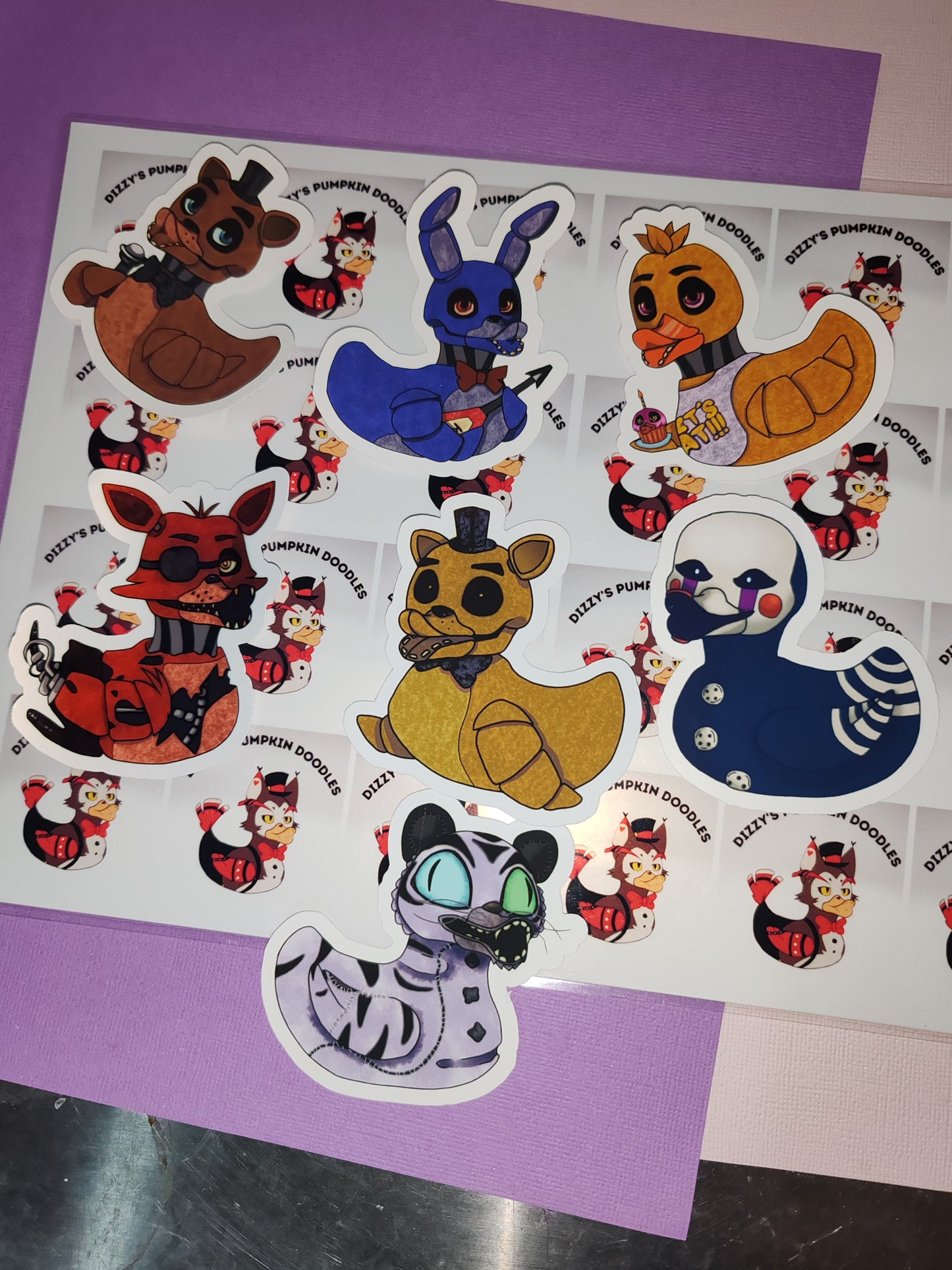 Fnaf| die cut sticker| Game | stickers, hand drawn,