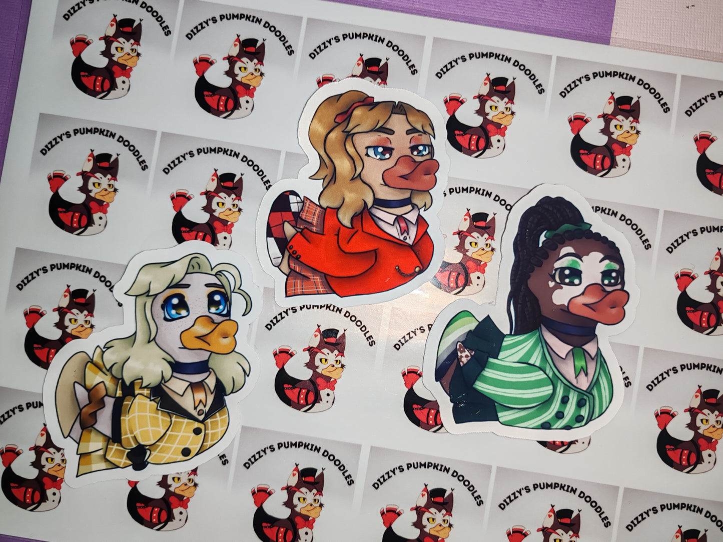 Heathers Duck Stickers | Musical Inspired | die cut stickers, hand drawn,