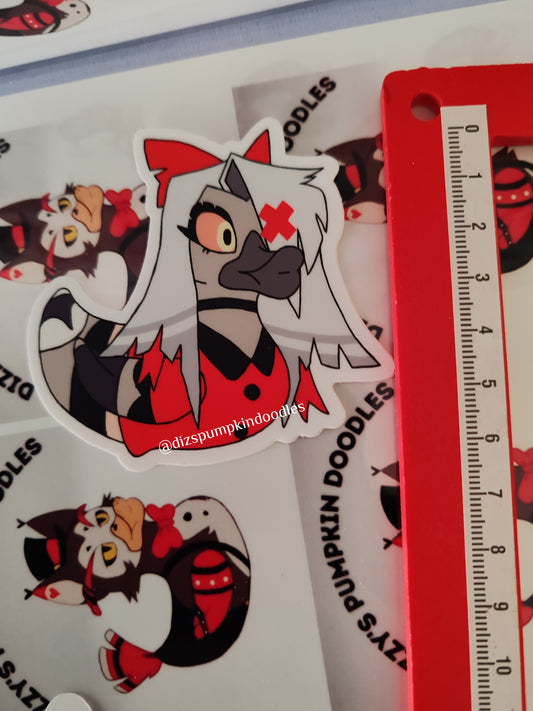 HH Vaggie Duck Sticker | Hazbin Inspired | die cut stickers, hand drawn,