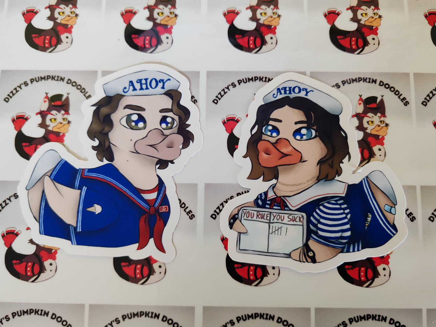 ST Duck Stickers| things that are stranger | die cut stickers, hand drawn,