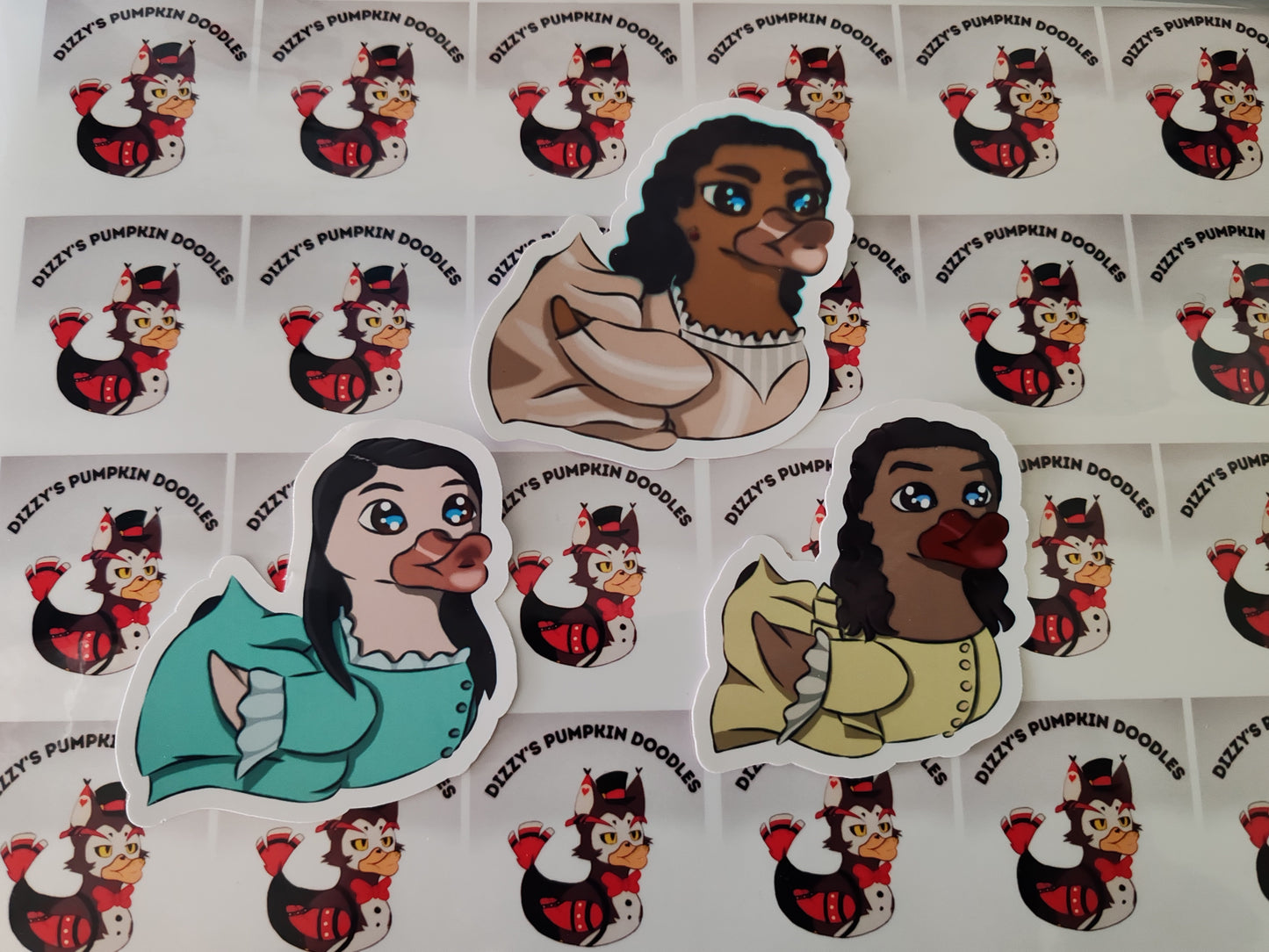 Hamilton Duck Stickers | die cut stickers, hand drawn,