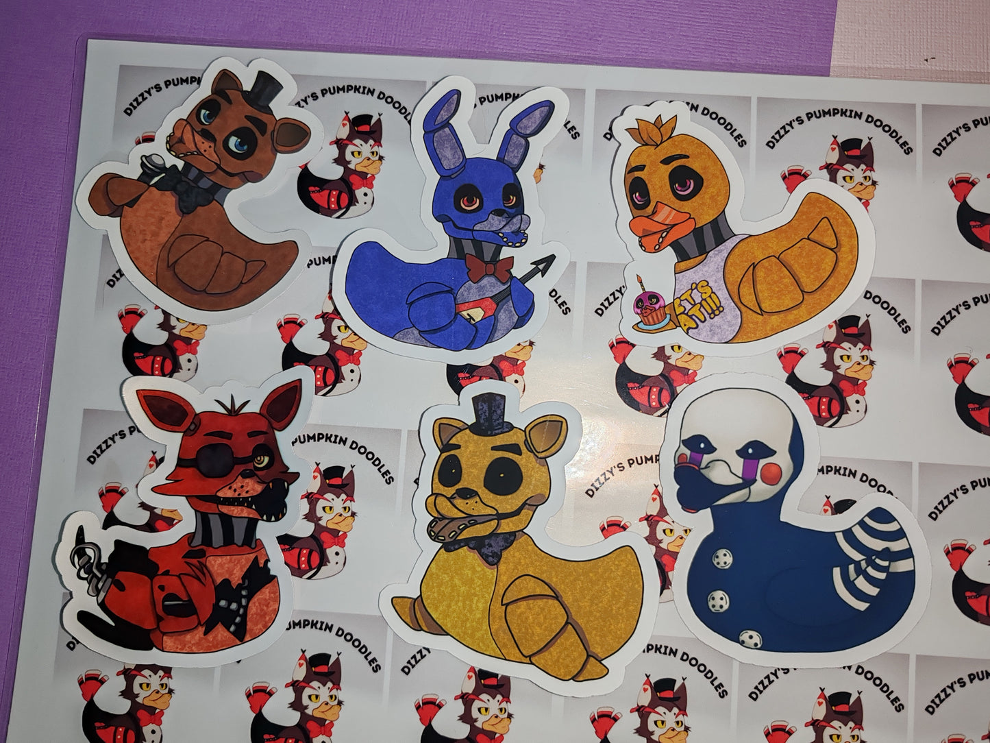 Fnaf| die cut sticker| Game | stickers, hand drawn,