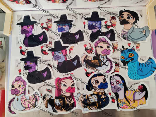 Kpop characters individually or in groups | Kpop inspired | die cut stickers, hand drawn