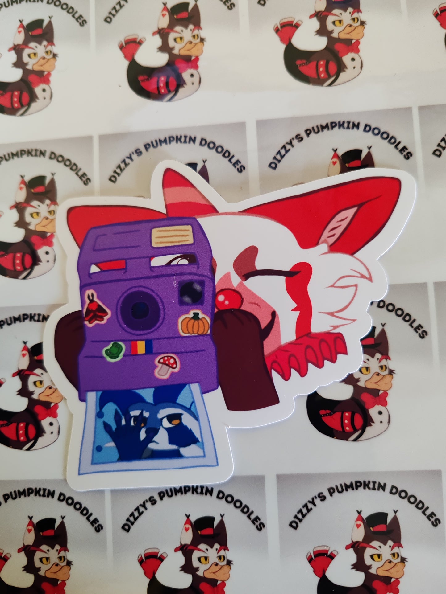 Chester + Shinoda polaroid Sticker - die cut stickers, hand drawn,